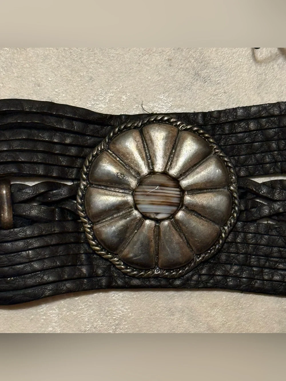• Leather Rock Bracelet •